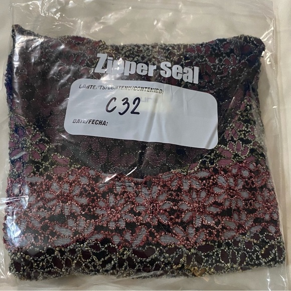 🎈LAURA women whimsical whimsigoth fairycore metallic floral laced top size M - Picture 7 of 7